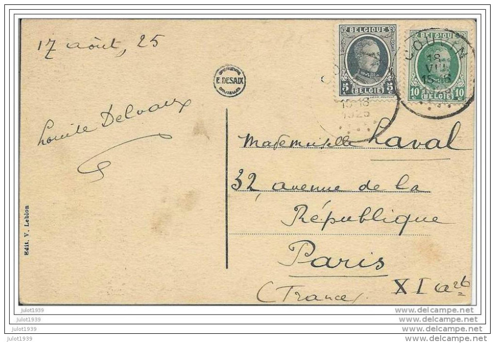 -50% . COUVIN ..--  Rue De La Falaise . 1925 Vers PARIS ( Melle LAVAL ) . Signé : Louise DELVAUX . Voir Verso. - Couvin