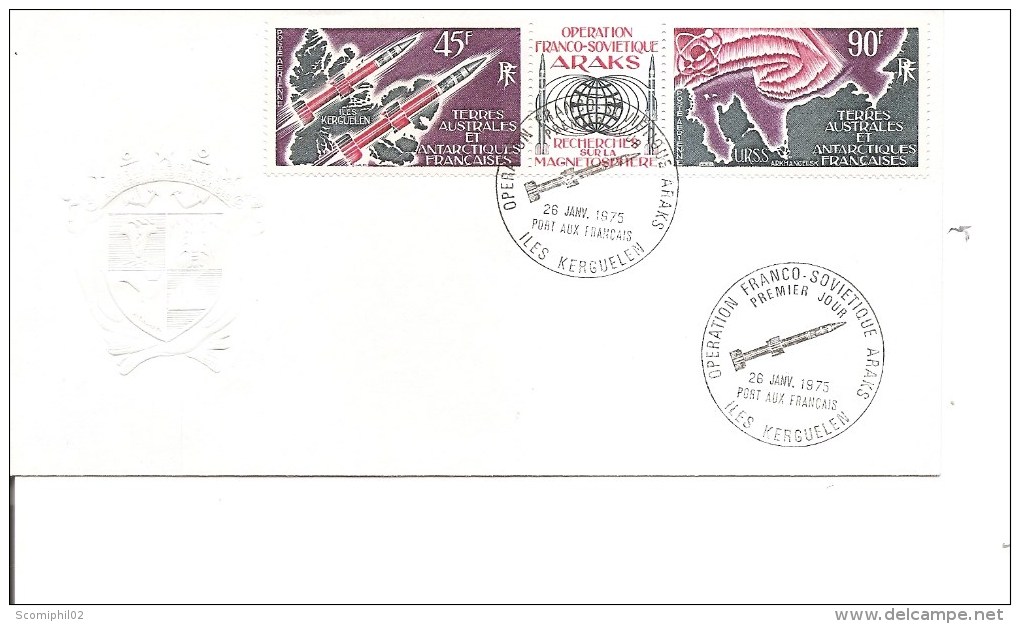 TAAF - Opération "ARAKS" ( FDc De 1975 Avec Timbres En Tryptique à Voir) - FDC