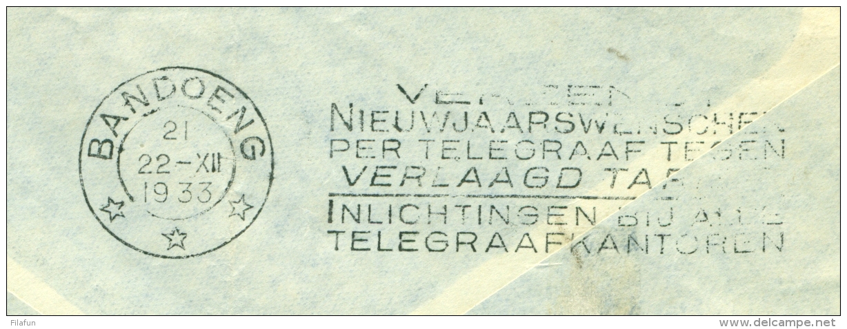 Nederland - Nederlands Indië - 1933 - LP-brief Per Zilvermeeuw Naar Bandoeng (machinestempel) - Nederlands-Indië