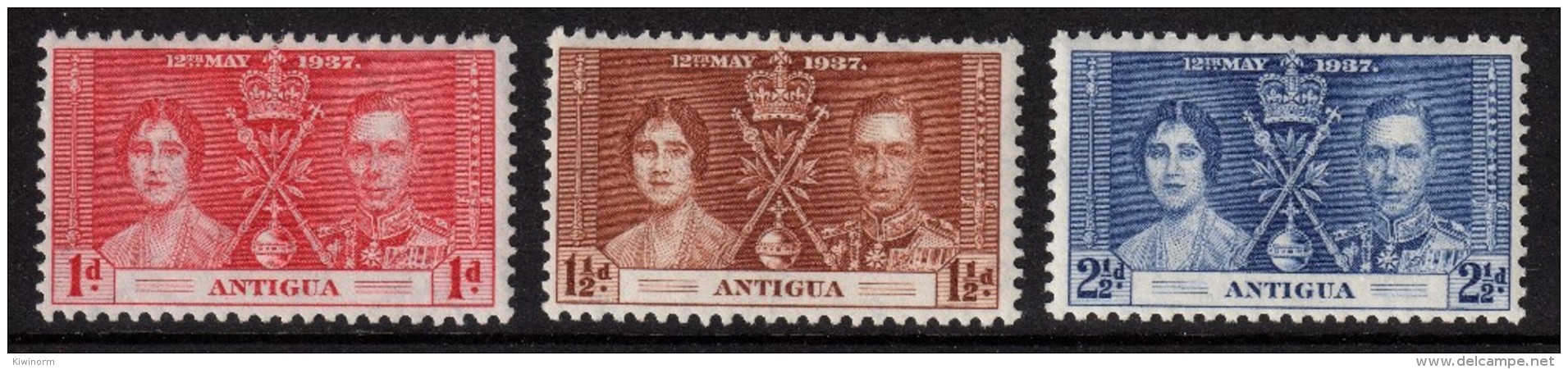 ANTIGUA 1937 Coronation Omnibus Set - Mint Hinged - MH * - 5B784 - Autres & Non Classés