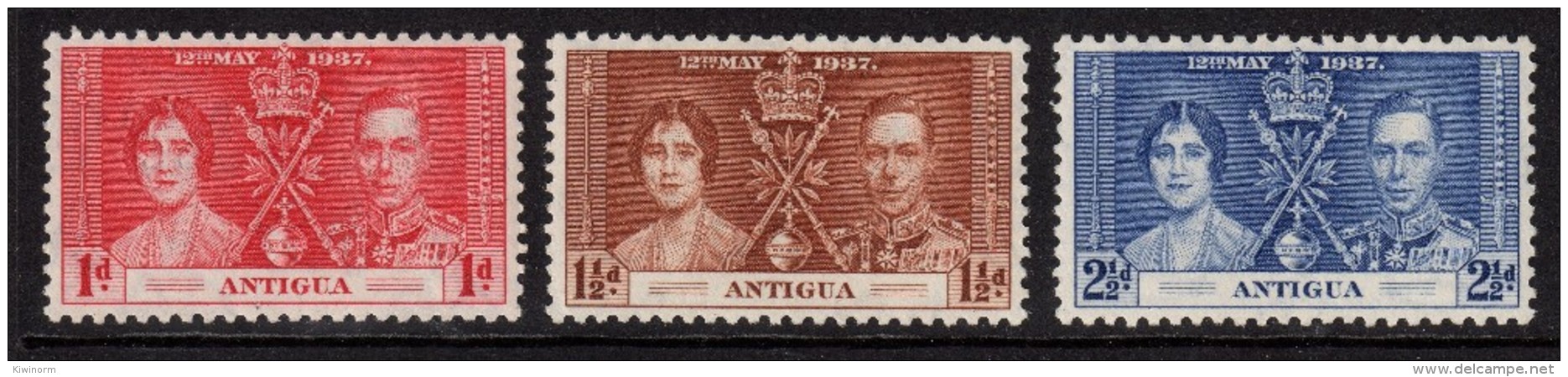 ANTIGUA 1937 Coronation Omnibus Set - Mint Hinged - MH * - 5B785 - Autres & Non Classés