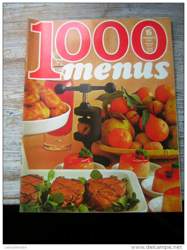 REVUE  CUISINE  1000 MENUS  N° 15  HEBDOMADAIRE  1970 - Küche & Wein