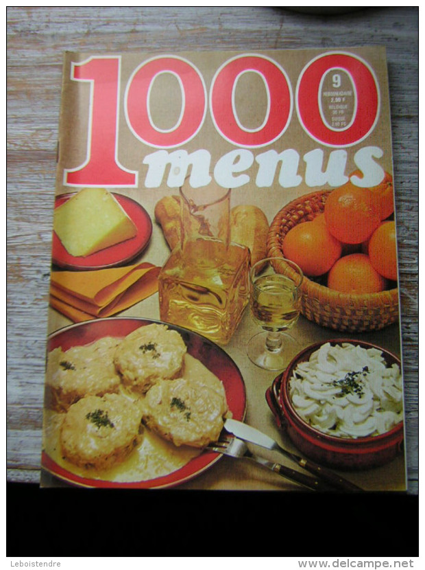 REVUE  CUISINE  1000 MENUS  N° 9  HEBDOMADAIRE  1970 - Culinaria & Vinos