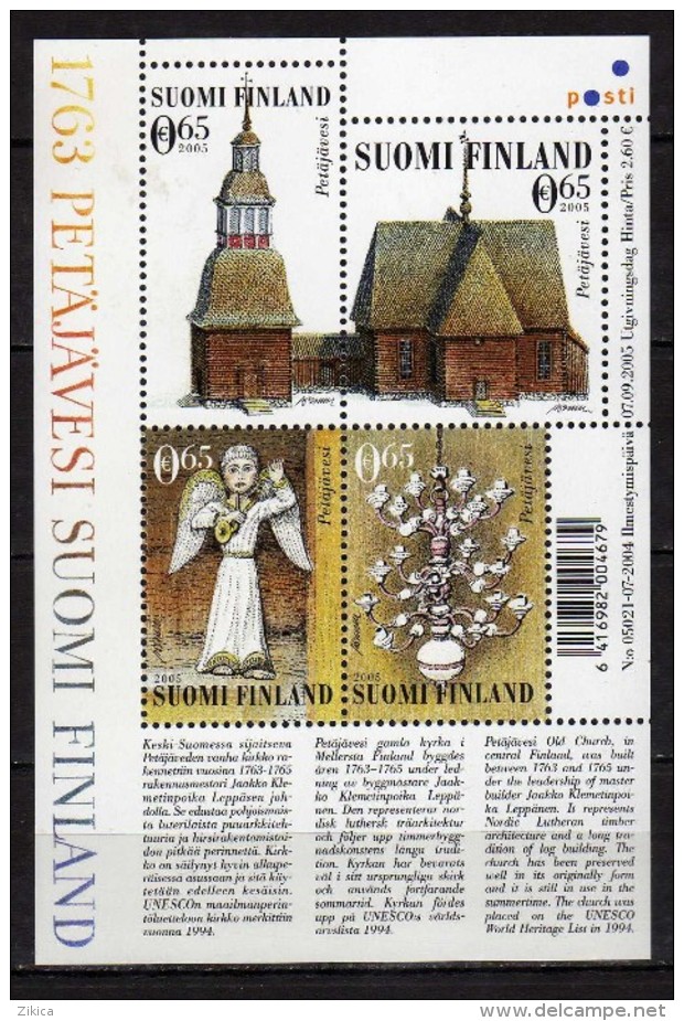 Finland 2005 Petäjävesi Old Church.S/S.MNH - Ungebraucht