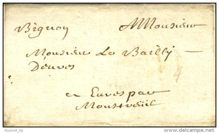 Lettre Avec Texte Daté D'Amiens 1695 Et Contreseing De Franchise '' De Bignon '' (Jérôme... - Lettres Civiles En Franchise