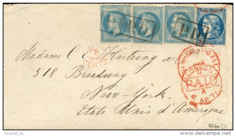 Lettre Probablement De Paris Remise à L'ambulant (au Verso, Càd PARIS A CALAIS 5 AVRIL 71). PD... - 1870 Emissione Di Bordeaux