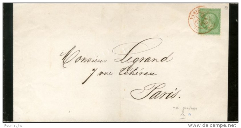 Càd Rouge SC PARIS SC (60) / N° 20 Sur Imprimé Complet De Paris Pour Paris. 1870. - SUP. - RR. - 1862 Napoléon III