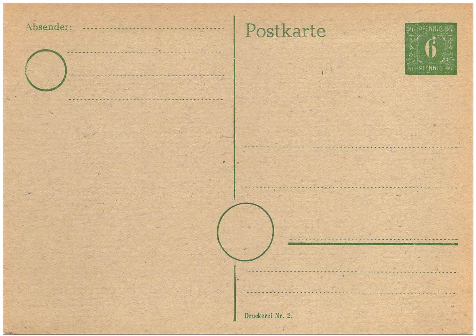 Postkarte # 738  Mit Plattenfehler Weisse Punkt über 6 Der Wertangabe - Altri & Non Classificati