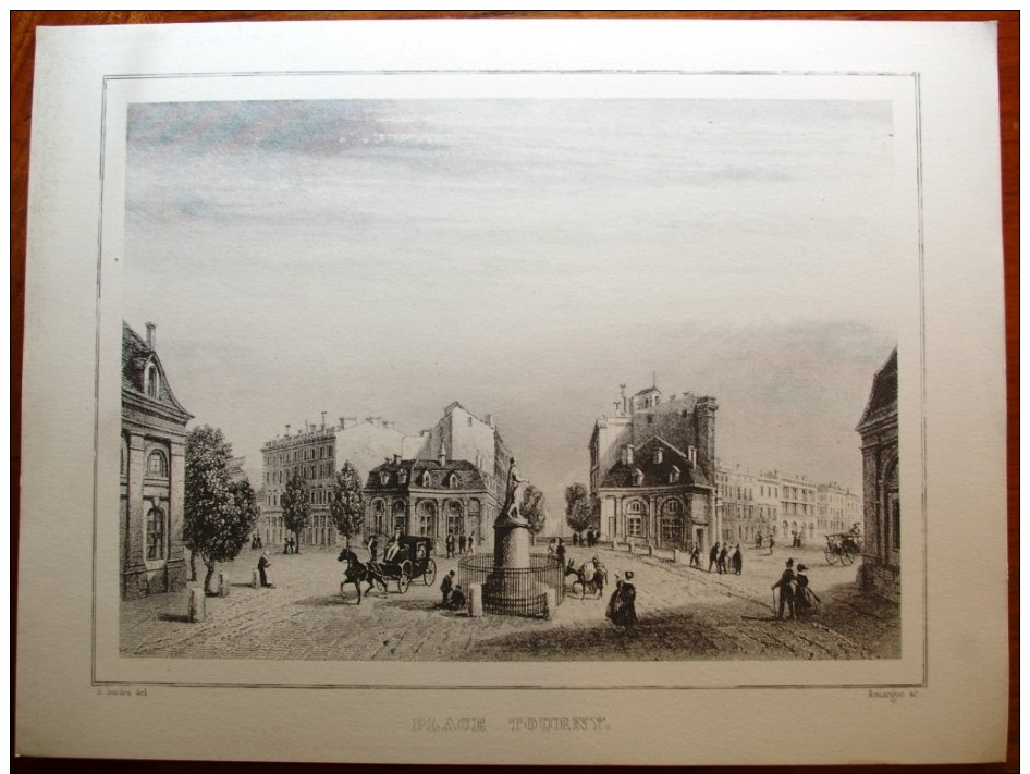 Lithographie , 29 X 22 , BORDEAUX , Place TOURNY , Frais France : 1.55€ - Lithographies