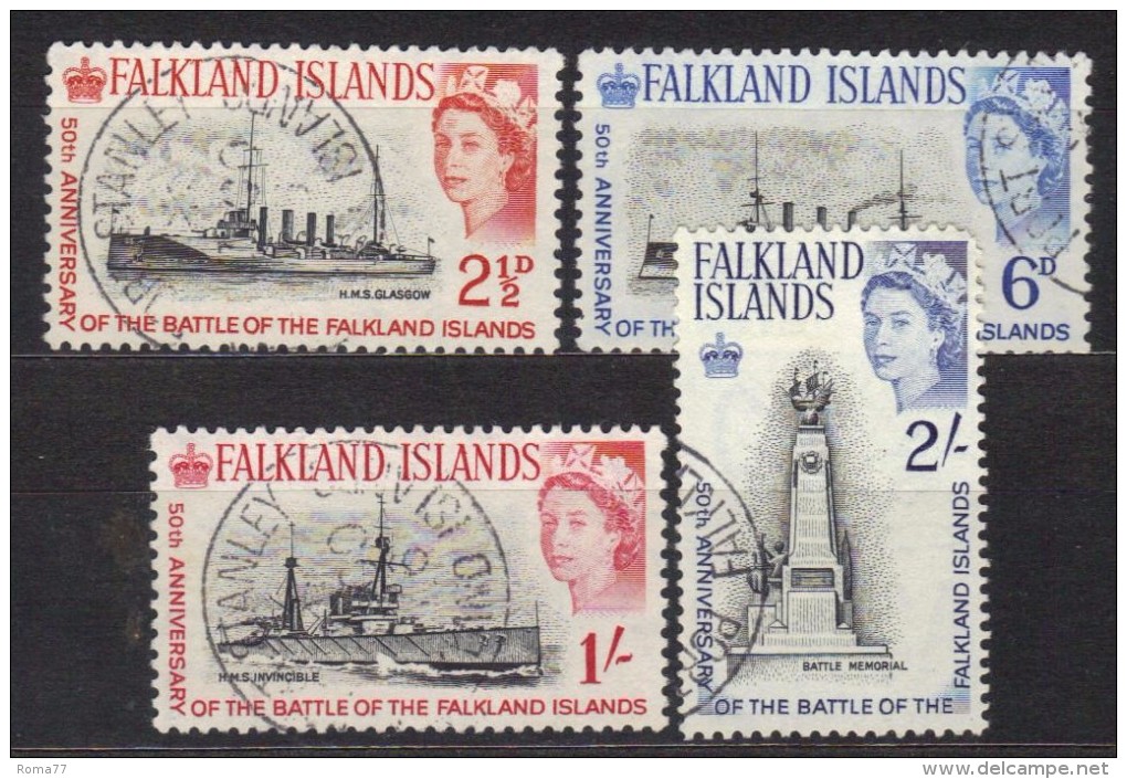 R284 - FALKLAND , Serie Completa Usata 144/147 - Falkland