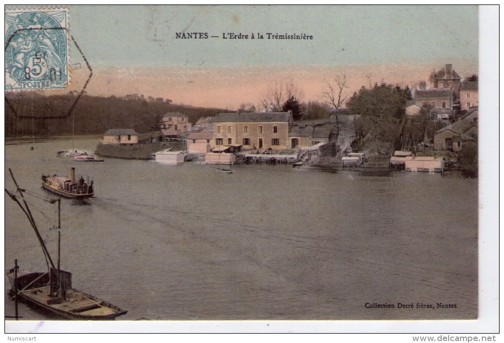 Nantes.. L´Erdre à La Trémissinière Bateau Vapeur Péniches Gabares Gabarot Batellerie Navigation - Nantes