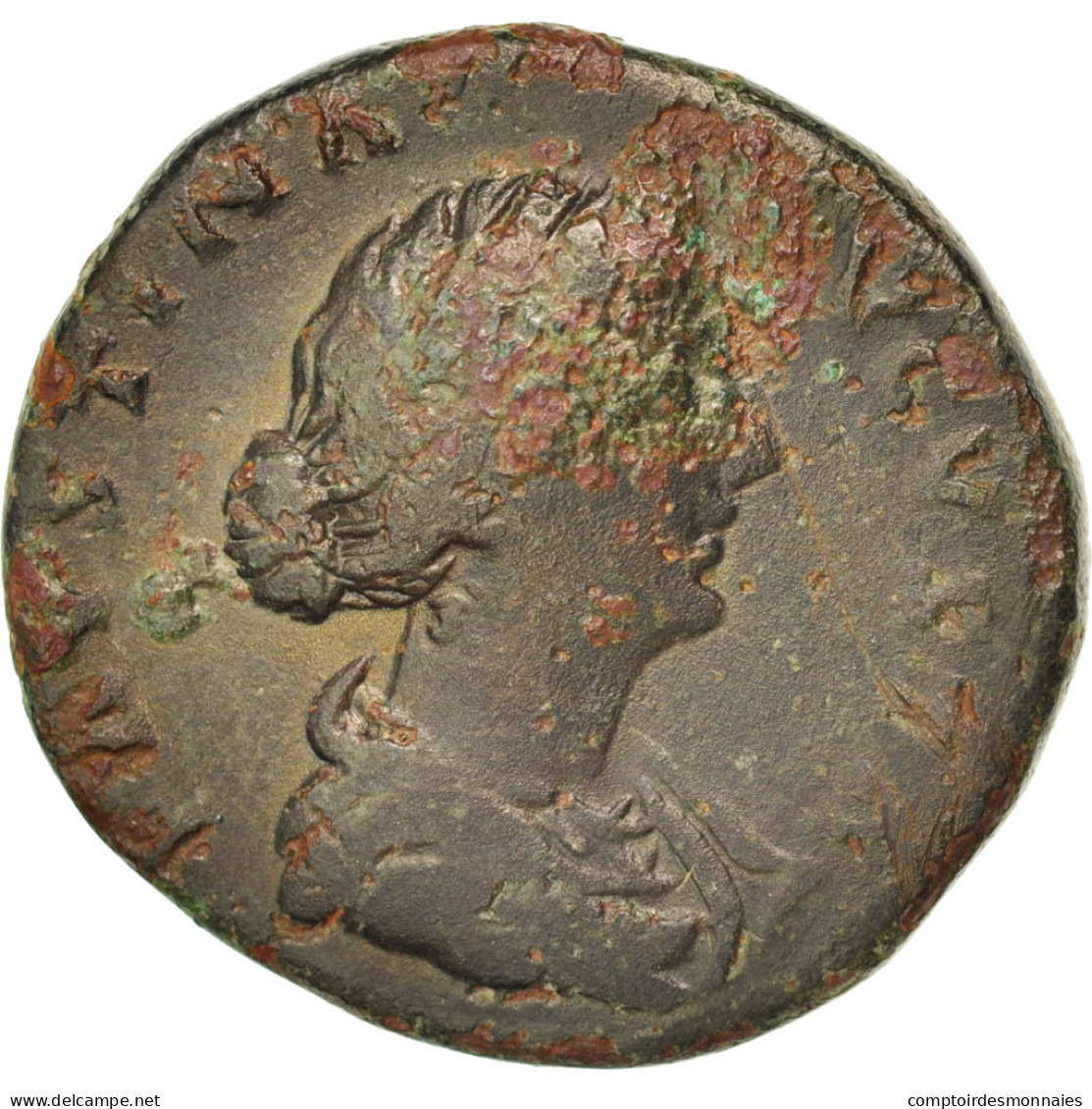 Monnaie, Faustina II, As, 156-161, Roma, TB, Bronze, RIC:1639 - Die Antoninische Dynastie (96 / 192)