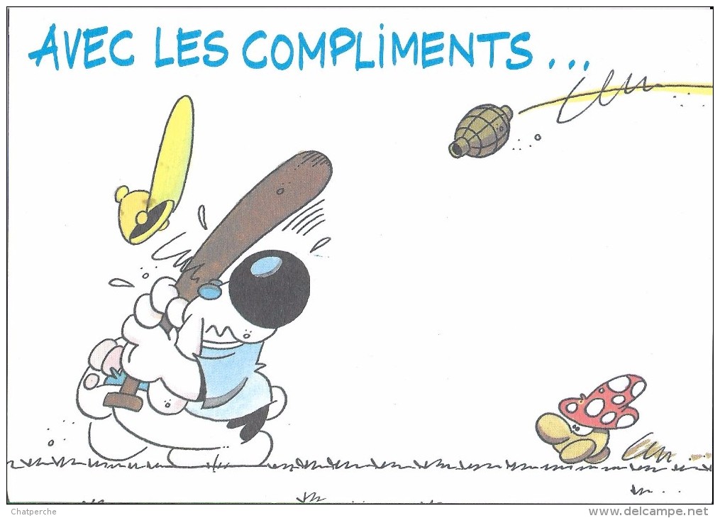 SPORT SPORTS BASE BALL  BASEBALL  HUMOUR GRENADE CHAMPIGNON CHIEN AVEC LES COMPLIMENTS  ILL. WIM RISTIER - Baseball