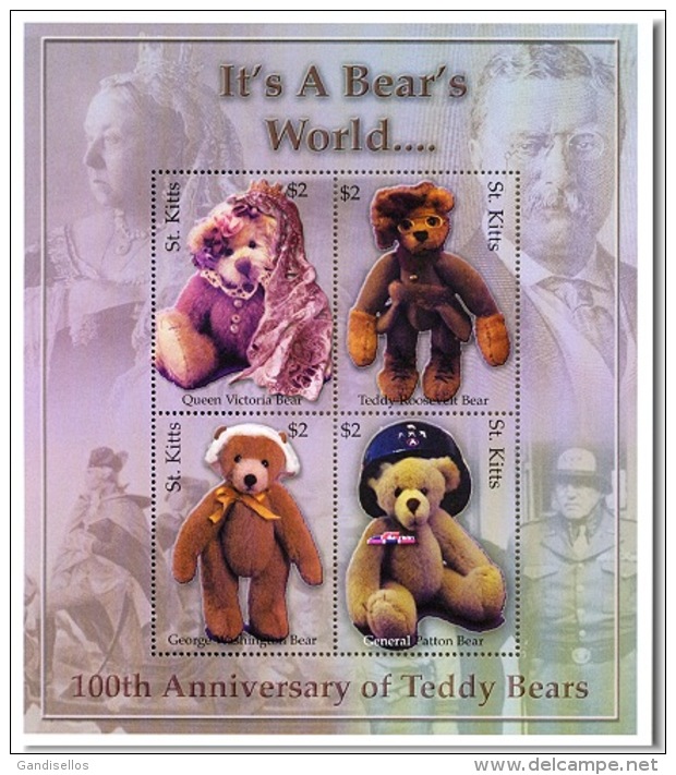 ST KITTS SHEET TEDDY BEARS - Dolls