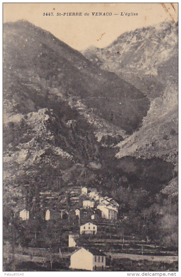 20. CORSE. ST PIERRE DE VENACO. N 1447. L EGLISE. CACHEE MARINE - Autres & Non Classés