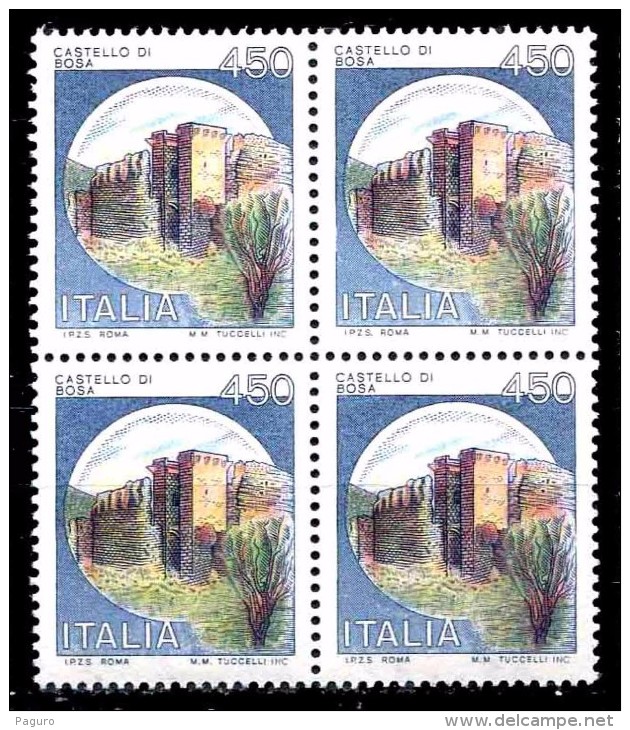 ITALIA 1980  Castelli Lire 450 In Quartina MNH ** Integra - 1971-80:  Nuovi