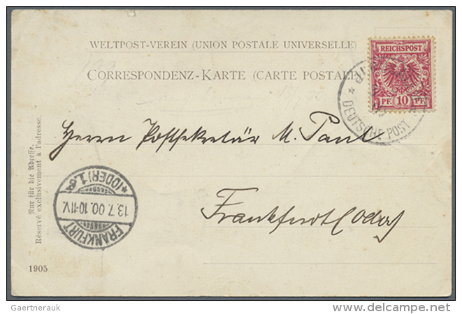 Holyland, German Post Office In Jerusalem: Deutsches Reich 1889 10 Pfg "lebhaftlilarot" Used As "Mitläufer"... - Palestine