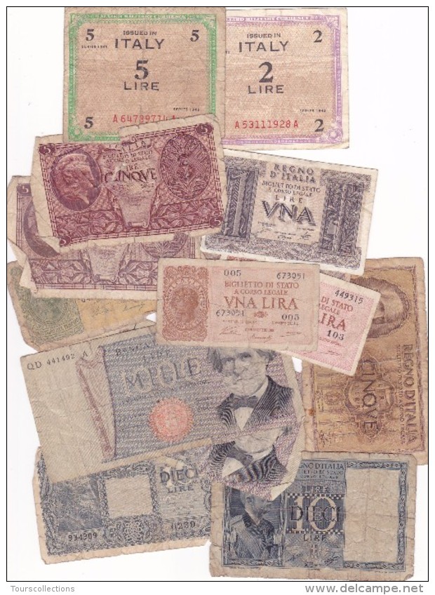 LOT De 14 Billets Anciens ITALIE Petit Prix Petits états - [ 9] Collezioni