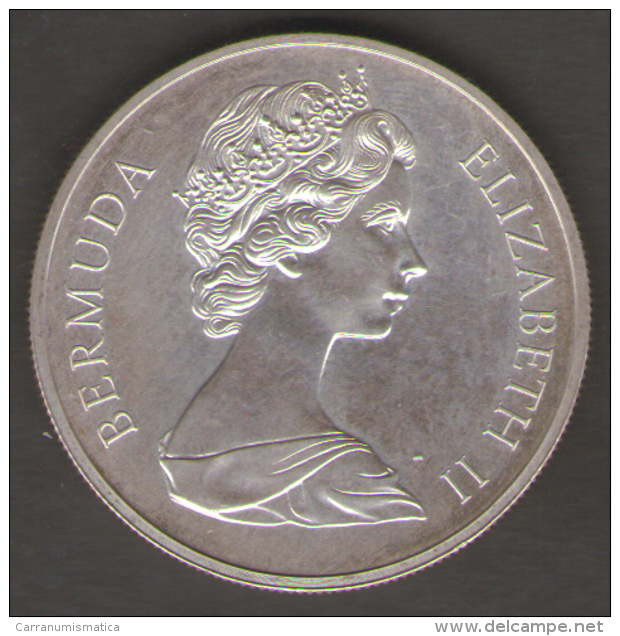 BERMUDA ONE DOLLAR 1972 SILVER WEDDING AG SILVER - Bermuda