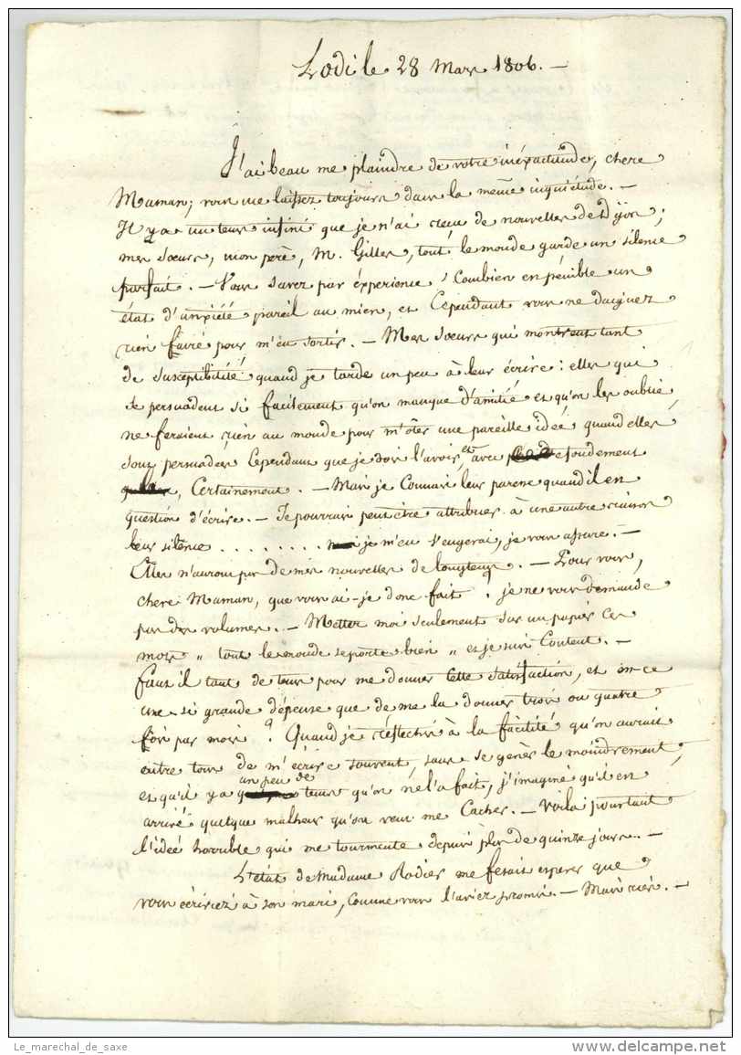 No. 9 ARM. D'ITALIE - Lodi 1806 - Bolli Militari (ante 1900)