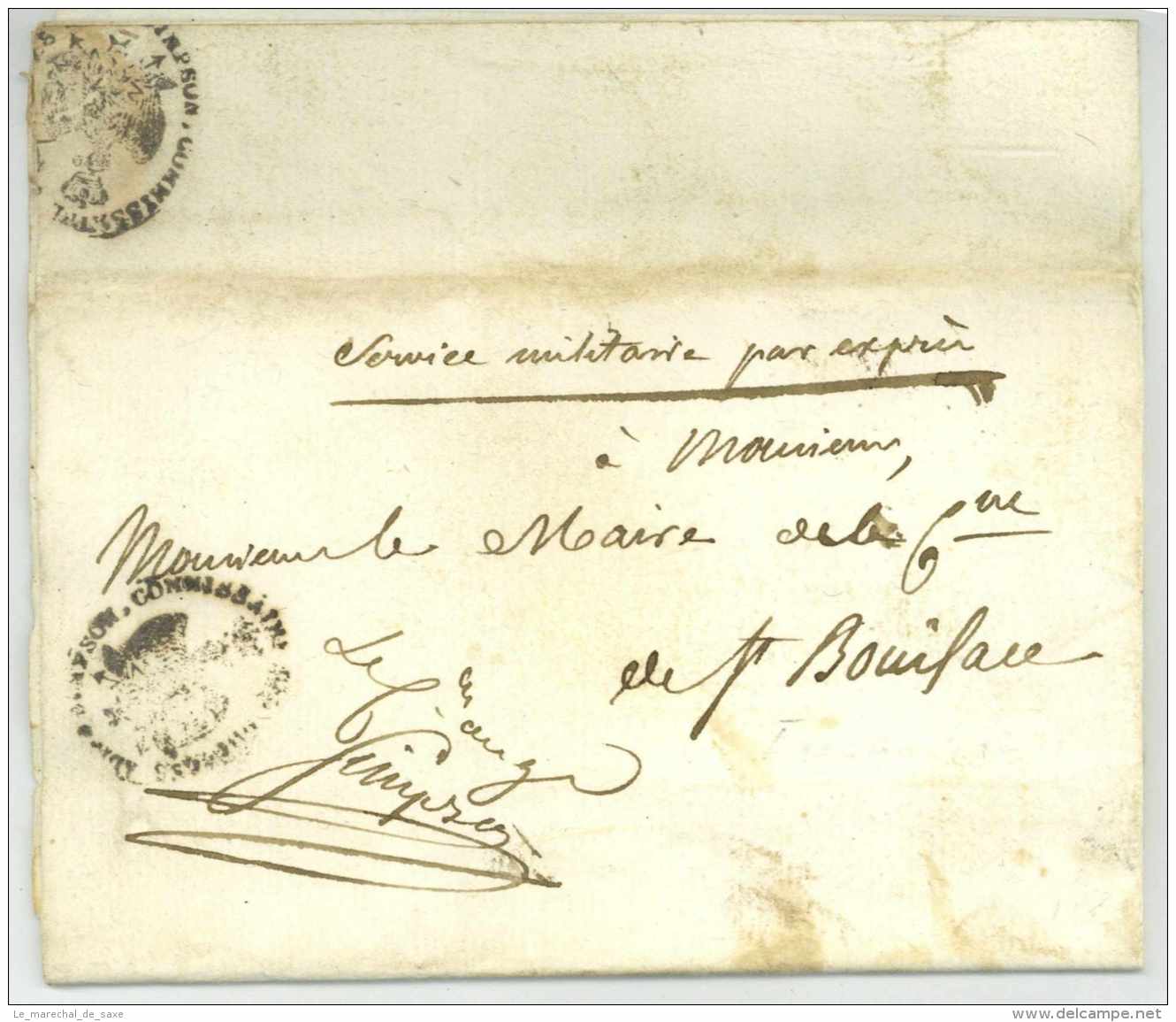 ARMEE D'ITALIE - Vicence / Vicenza 1813 - Contreseing Pour Franchise D'un Cdg - Sellos De La Armada (antes De 1900)