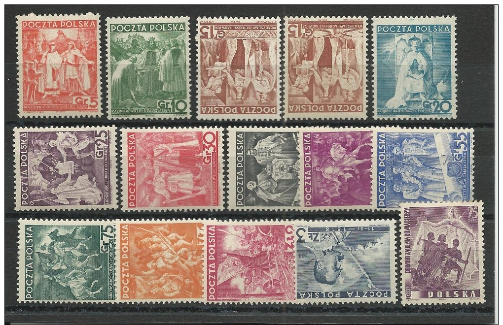 POLOGNE - SERIE YVERT N°400/414 **/* - COTE = 48 EUR. - - Neufs