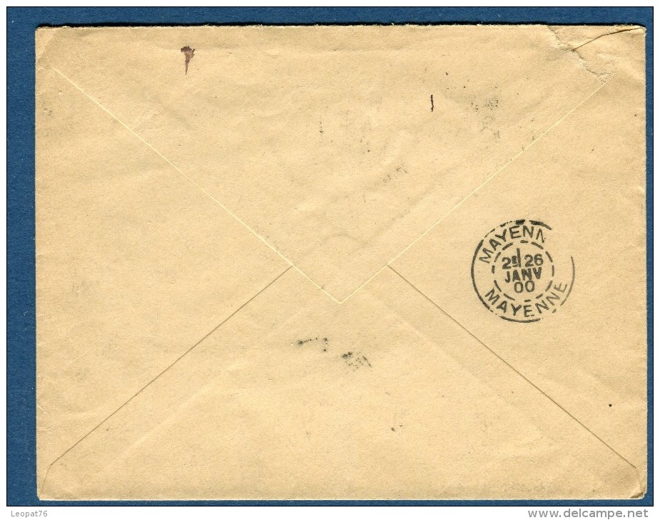 France  - Oblitération De Bais Sur Enveloppe + Cachet OR En 1900 Pour Mayenne      à Voir 2 Scans   Réf. 889 - 1877-1920: Période Semi Moderne