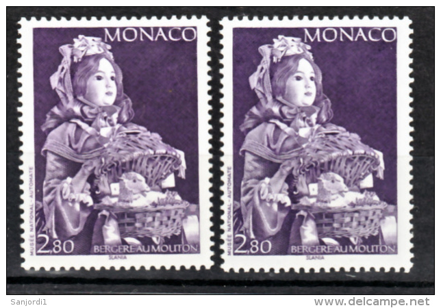 Monaco 1921 Variété Violet Fluo  Et Violet Automate Neuf ** TB  MNH Sin Charnela - Variétés