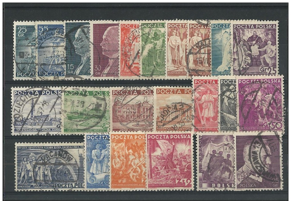 POLOGNE - LOT YVERT N°391/415 OBLITERES SAUF 396A/C Et 413 - COTE = 30 EUR. - - Used Stamps