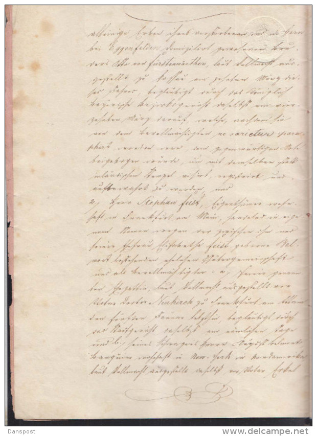 Leasehold Ransom Simon Belmont Of Alzey Father Of August Belmont I 1860 - Historical Documents