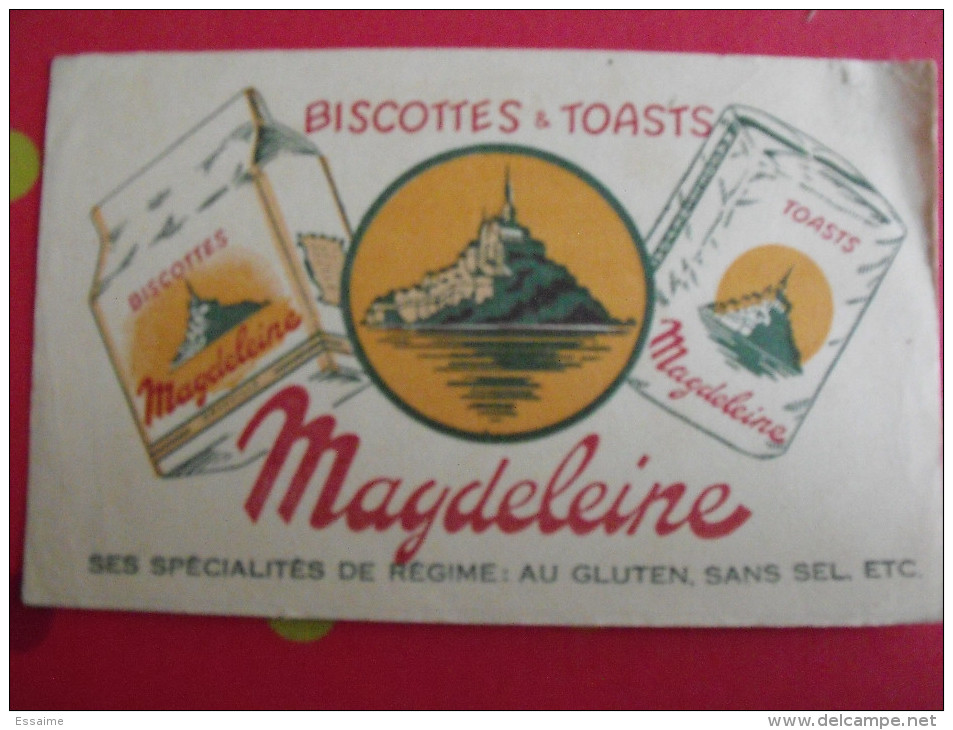 Buvard Biscottes Et Toasts Magdeleine. Mont Saint-Michel. Vers 1950 - Biscottes