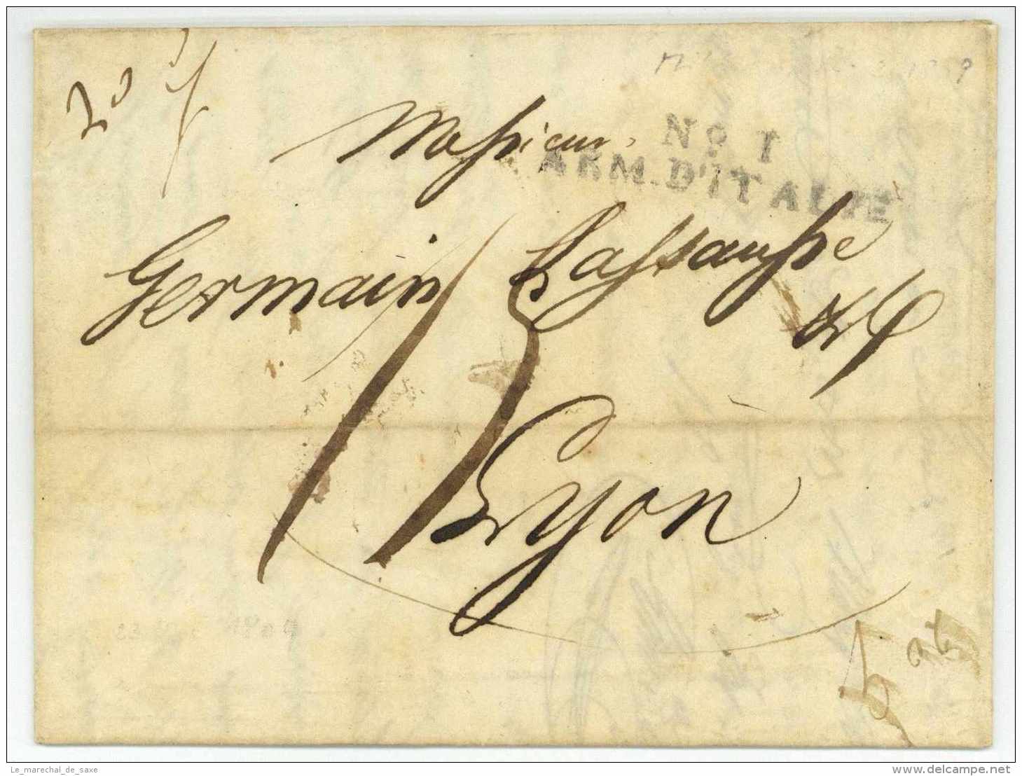 No. I ARM. D'ITALIE - Milano à Lyon - 1809 - Armée D'Italie - Army Postmarks (before 1900)