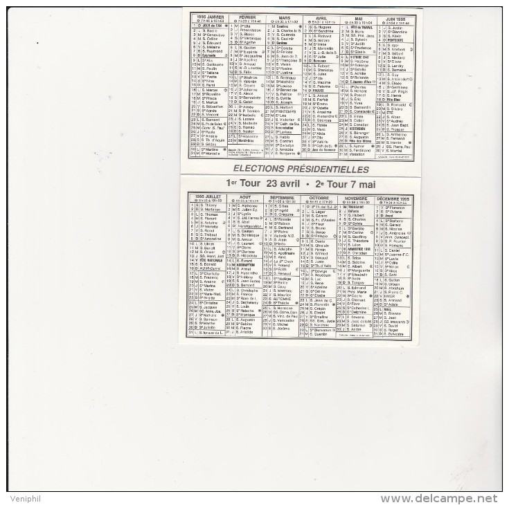 CALENDRIER PETIT FORMAT -ELECTIONS PRESIDENTIELLES 1995- LE PEN - - Formato Piccolo : 1991-00