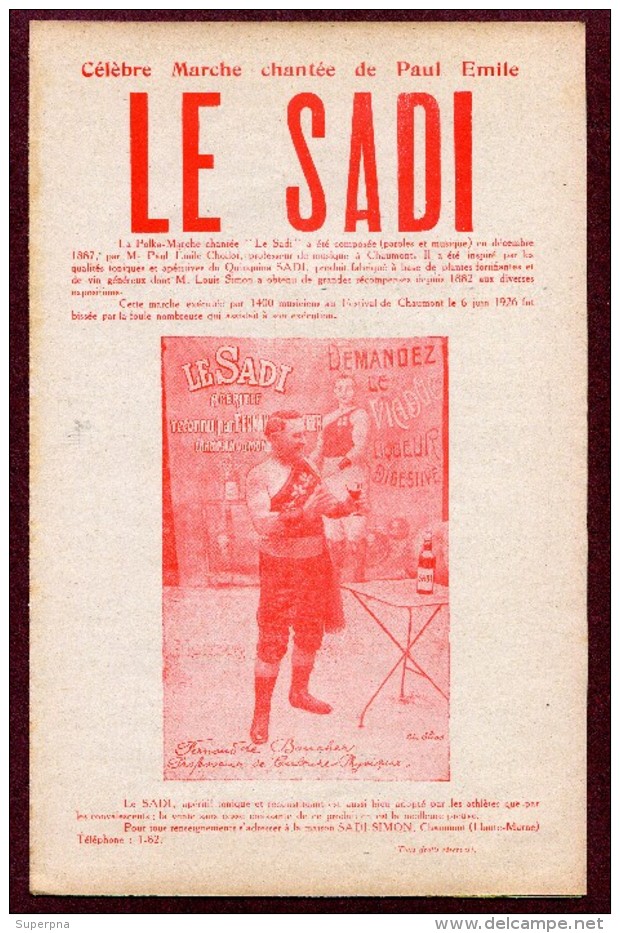 FERNAND LE BOUCHER  (CULTURE PHYSIQUE)  :" LE SADI "  Par PAUL EMILE  ( Chaumont )  1926 - Gymnastique