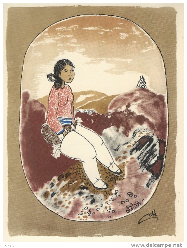 A Girl From Thule - Greenland.  A-1592 - Greenland