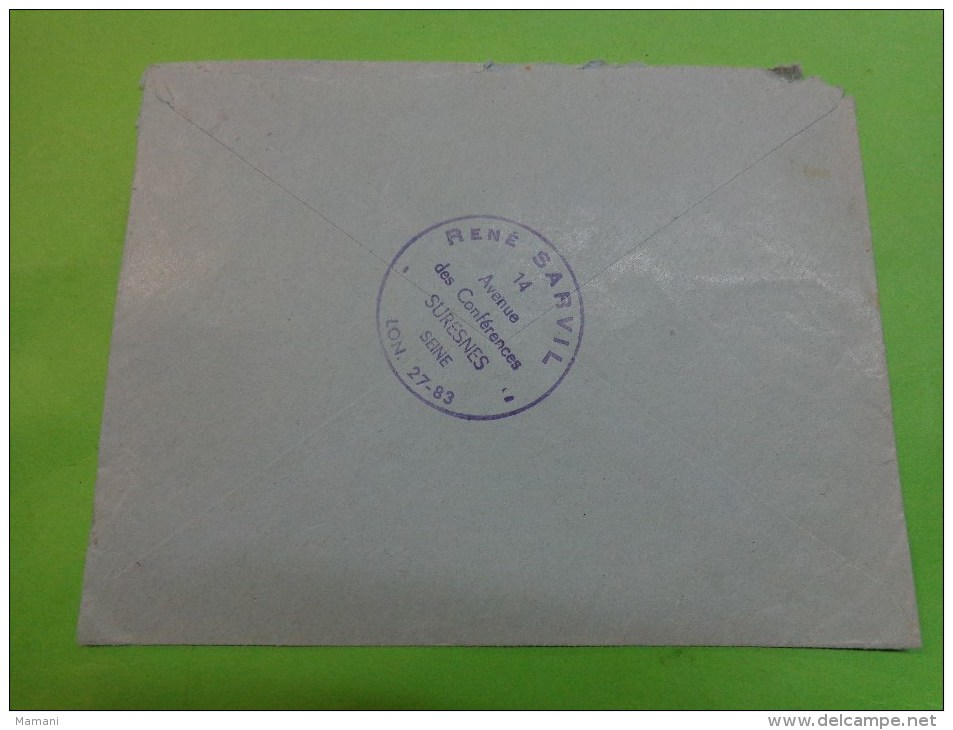 Enveloppe Timbree 1963-le Mont Valerien Suresnes-andrex Paris Exp. Rene Sarvil- - Altri & Non Classificati