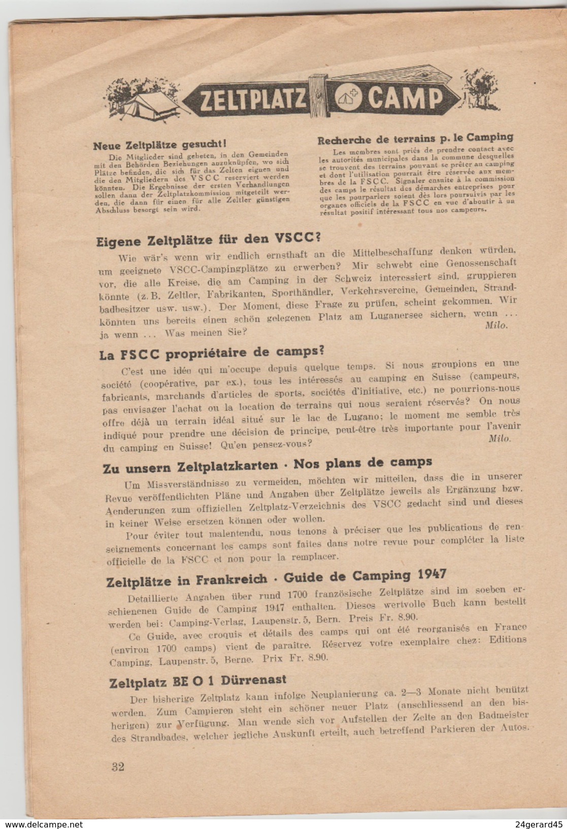 REVUE CAMPING N°2 MAI 1947 40 PAGES - Autres & Non Classés