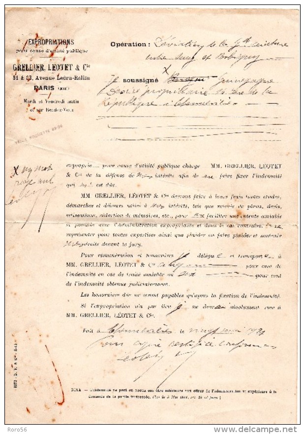 Chemins De Fer De Paris A Lyon Et A La Méditerranée-expropriation Pour Cause De Déviation Entre Lucy Et Bobigny - 1921-1960: Période Moderne