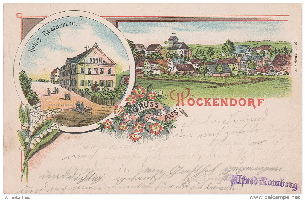 Litho AK Höckendorf Gasthof Kohl Bei Edle Krone Tharandt Klingenberg Colmnitz Rabenau Dorfhain Freital Ruppendorf Borlas - Klingenberg (Sachsen)