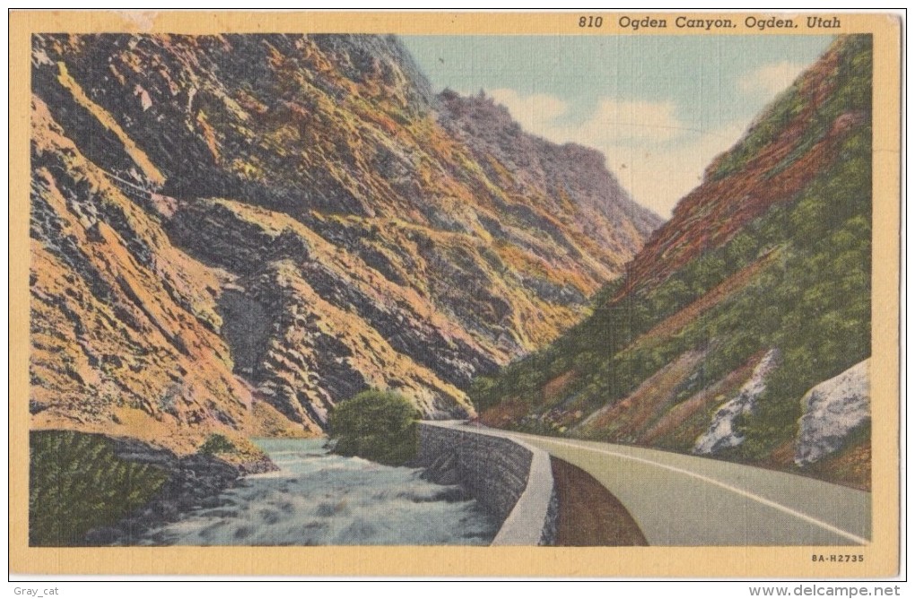 Ogden Canyon, Utah, 1956 Used Linen Postcard [17460] - Ogden