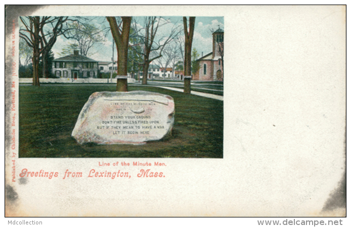 US LEXINGTON / Greetings From Lexington, Line Of The Minute Men / CARTE COULEUR - Lexington