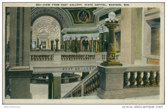 US MADISON / View From East Gallery, State Capitol / CARTE COULEUR - Madison