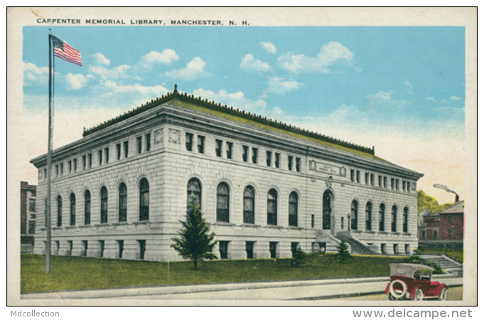 US MANCHESTER / Carpenter Memorial Library / CARTE COULEUR - Manchester