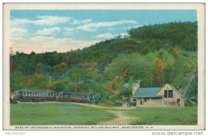 US MANCHESTER / Base Of Uncanoonuc Mountain Showing Incline Railway / CARTE COULEUR - Manchester