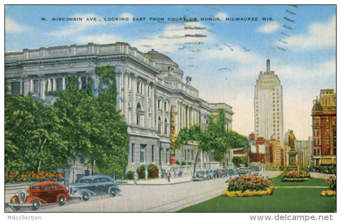 US MILWAUKEE / Wisconsin Avenue, Looking From East From Court Of Honor / CARTE COULEUR TOILEE - Milwaukee