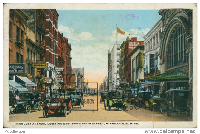 US MINNEAPOLIS / Nicollet Avenue Looking East From Fifth Street / CARTE COULEUR - Minneapolis