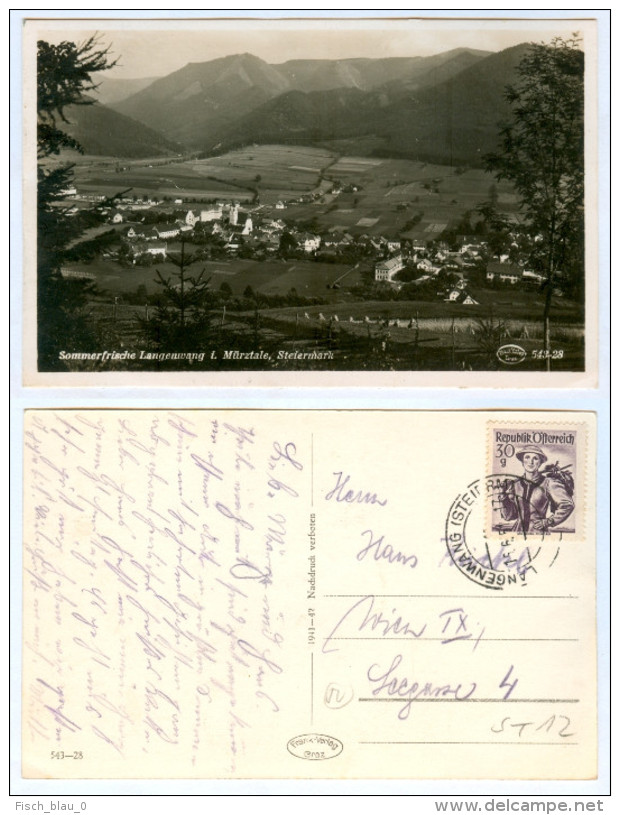 AK Steiermark 8665 Langenwang Im Mürztal 1941/1942 Frank-Verlag Luftbild Luftfoto Luftaufnahme I. Ort Österreich Austria - Langenwang