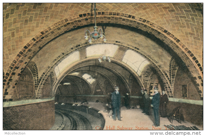 US NEW YORK CITY / City Hall Subway / CARTE COULEUR - Transports