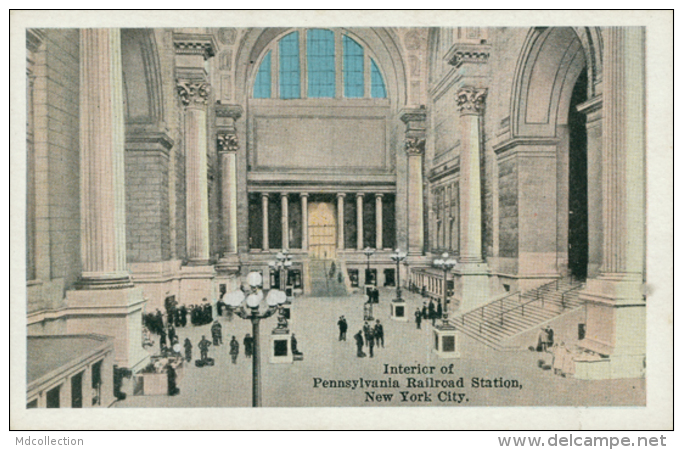 US NEW YORK CITY / Interior Of Pennsylvania Railroad Station / CARTE COULEUR - Transports