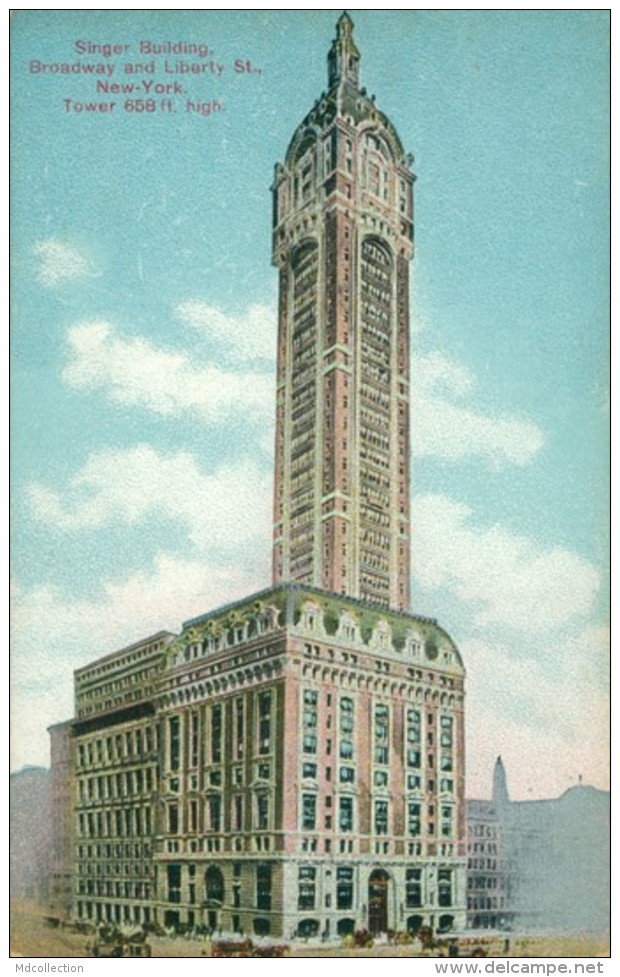 US NEW YORK CITY / Singer Building, Broadway And Liberty Street / CARTE COULEUR - Other Monuments & Buildings